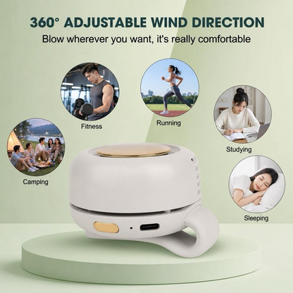 Whirlwind Clip-On Fan — Silent Bladeless Personal Cooling